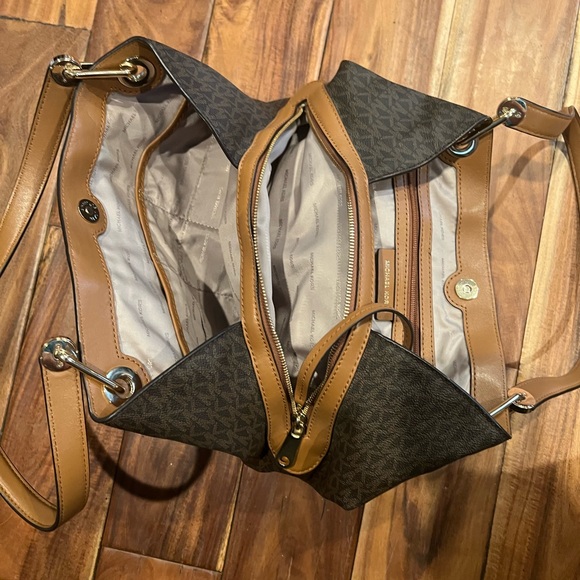 Michael Kors Dark Brown Monogram Shoulder Bag